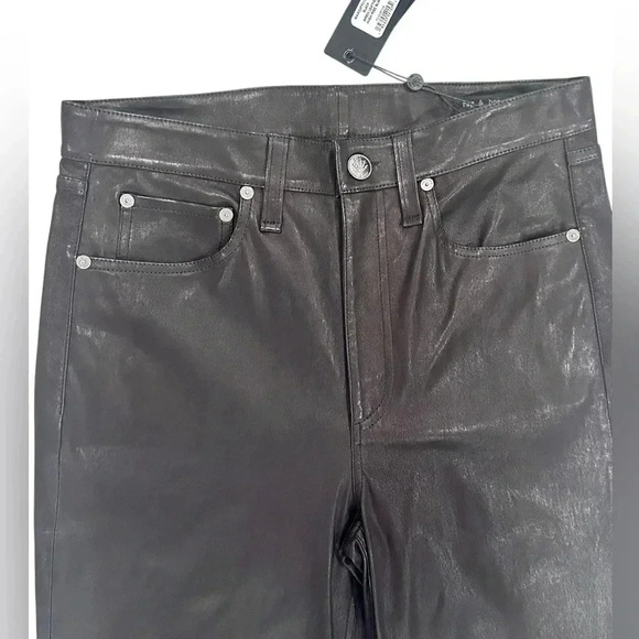 Brand new Rag & Bone Wren Leather High Rise Slim Pants Size 29 - Picture 3 of 13